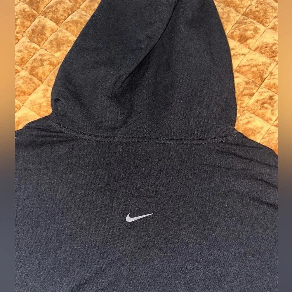 Nike Yoga Luxe Cropped Hoodie Top Black Soft Knit - Size XXL